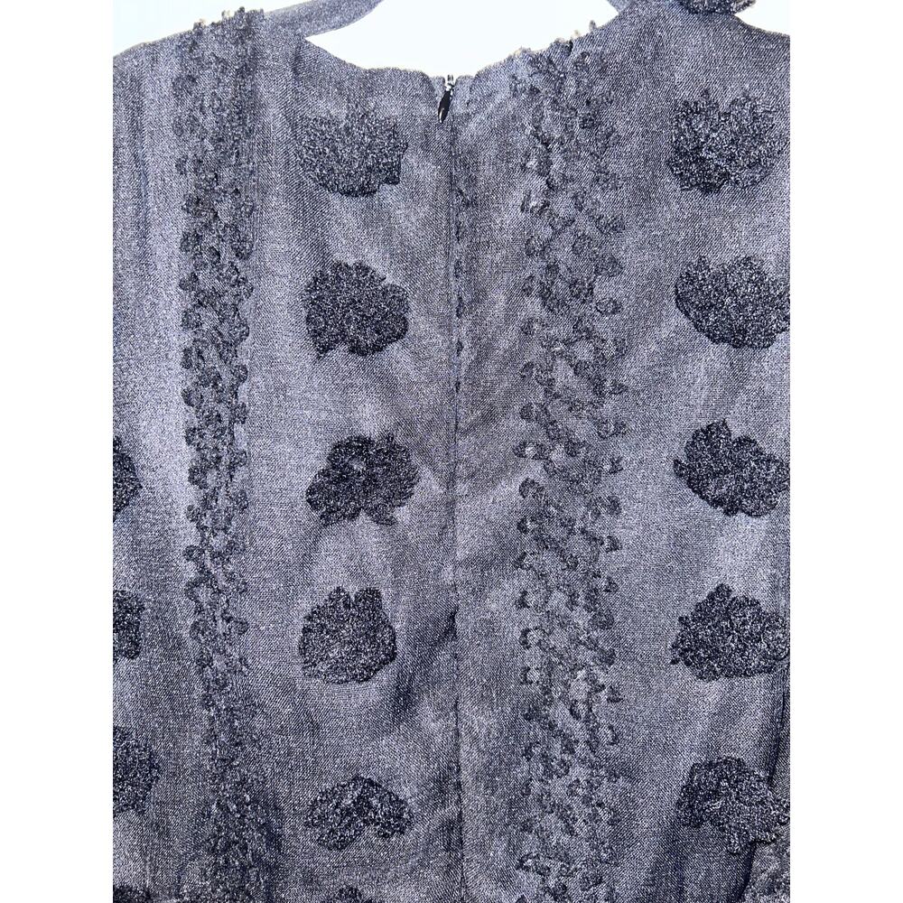 Baltic Born Darby Floral Dot Midi Dress Size Large Black Sheer Belted NWT A-Line - Picture 9 of 10